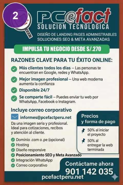 Landing Page Profesional — oferta PCEFACT PERU