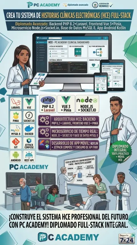 PC Academy: Diplomado Historias Clínicas Electrónicas Full-Stack — oferta PCEFACT PERU