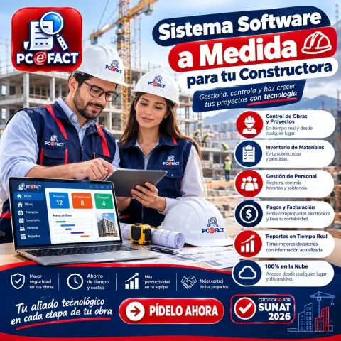 Software para Constructoras: Obras, Materiales y Personal — oferta PCEFACT PERU